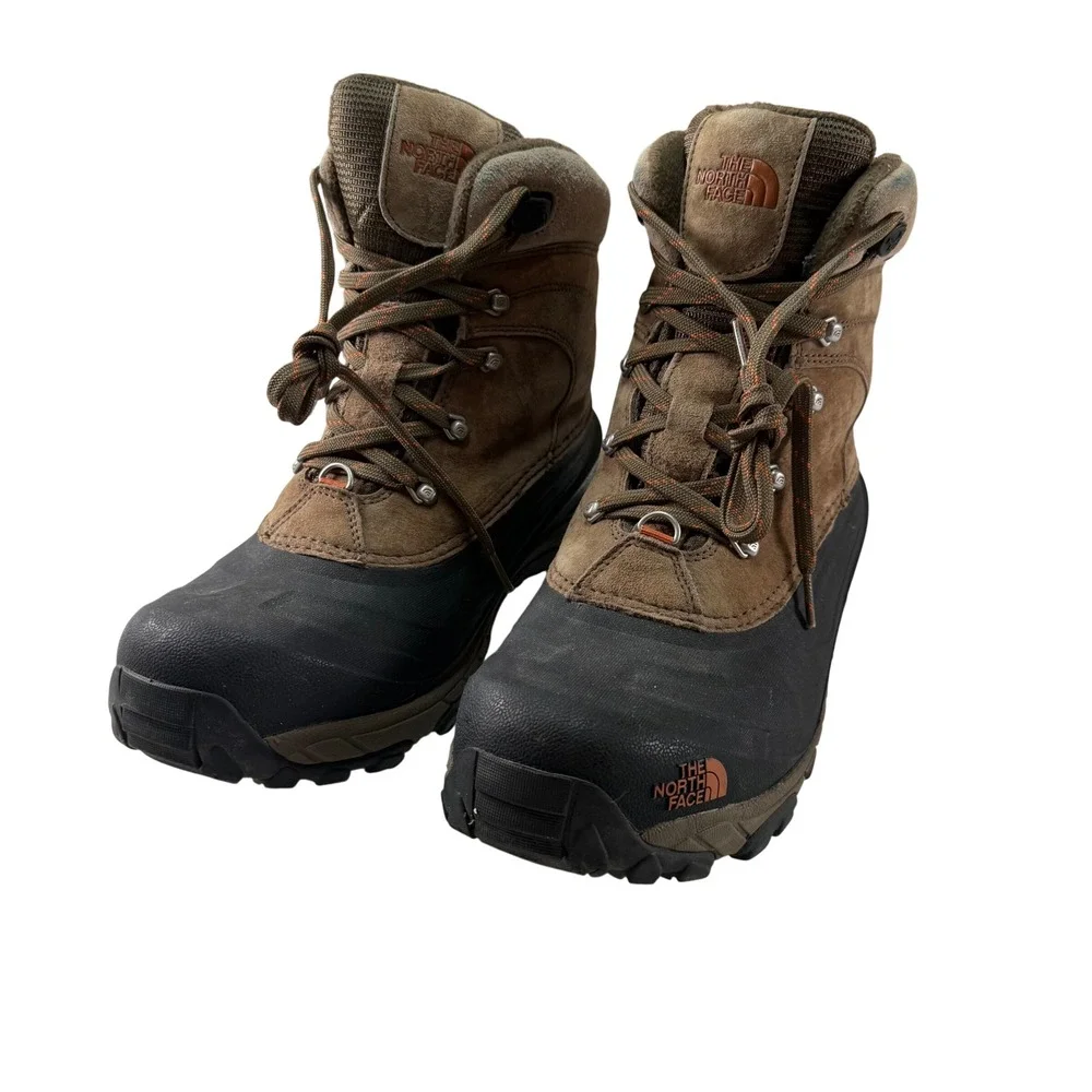 The North Face Heatseeker Waterproof Leather Winter Boots Brown Men's Size 11
